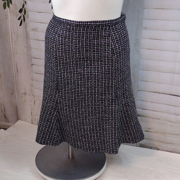 Chadwick's Black and White Tweed Skirt Blazer Set Size 14 - Picture 8 of 9